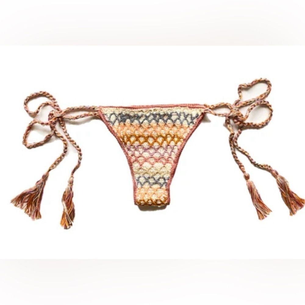 Anna Kosturova Crochet Dusk Rainbow Mesh Bikini Bottom Size Large